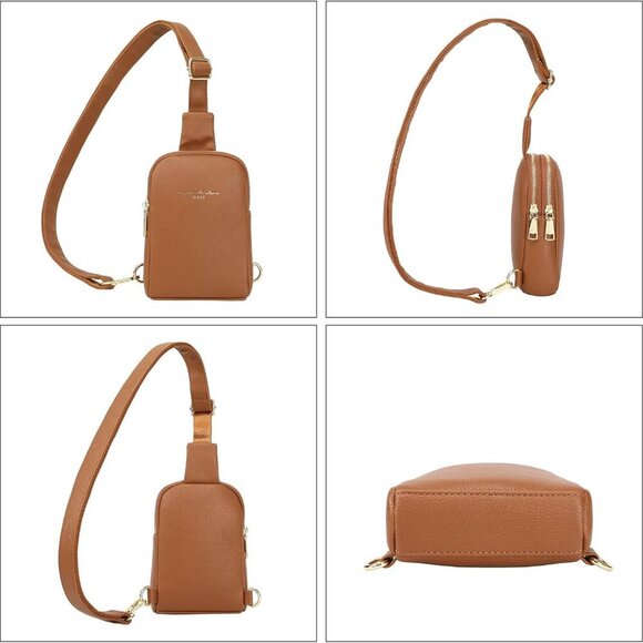 Travel Small Sling Bag Leather Crossbody Bags for Women Fanny Packs Cross Body B - Picture 7 of 8